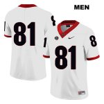 Men's Georgia Bulldogs NCAA #81 Jaylen Johnson Nike Stitched White Legend Authentic No Name College Football Jersey IDN7554DH
